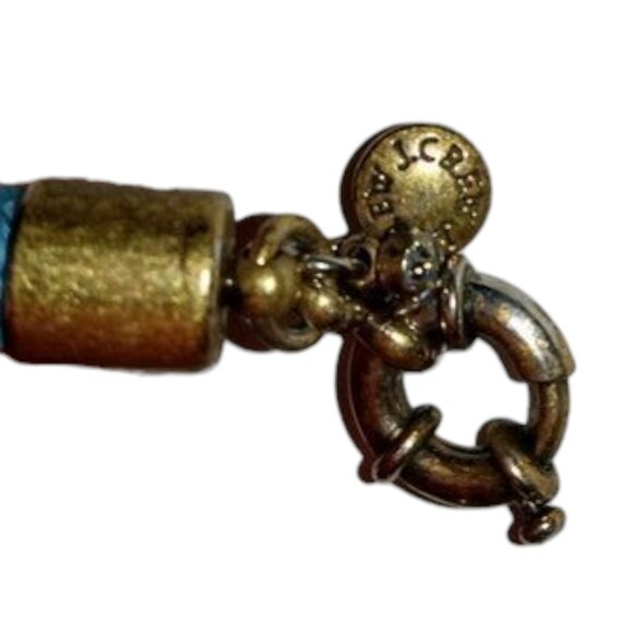 J. CREW Signed Vintage Chunky Blue Orange Rhinestone Floral Necklace Gold Tone - Picture 12 of 16